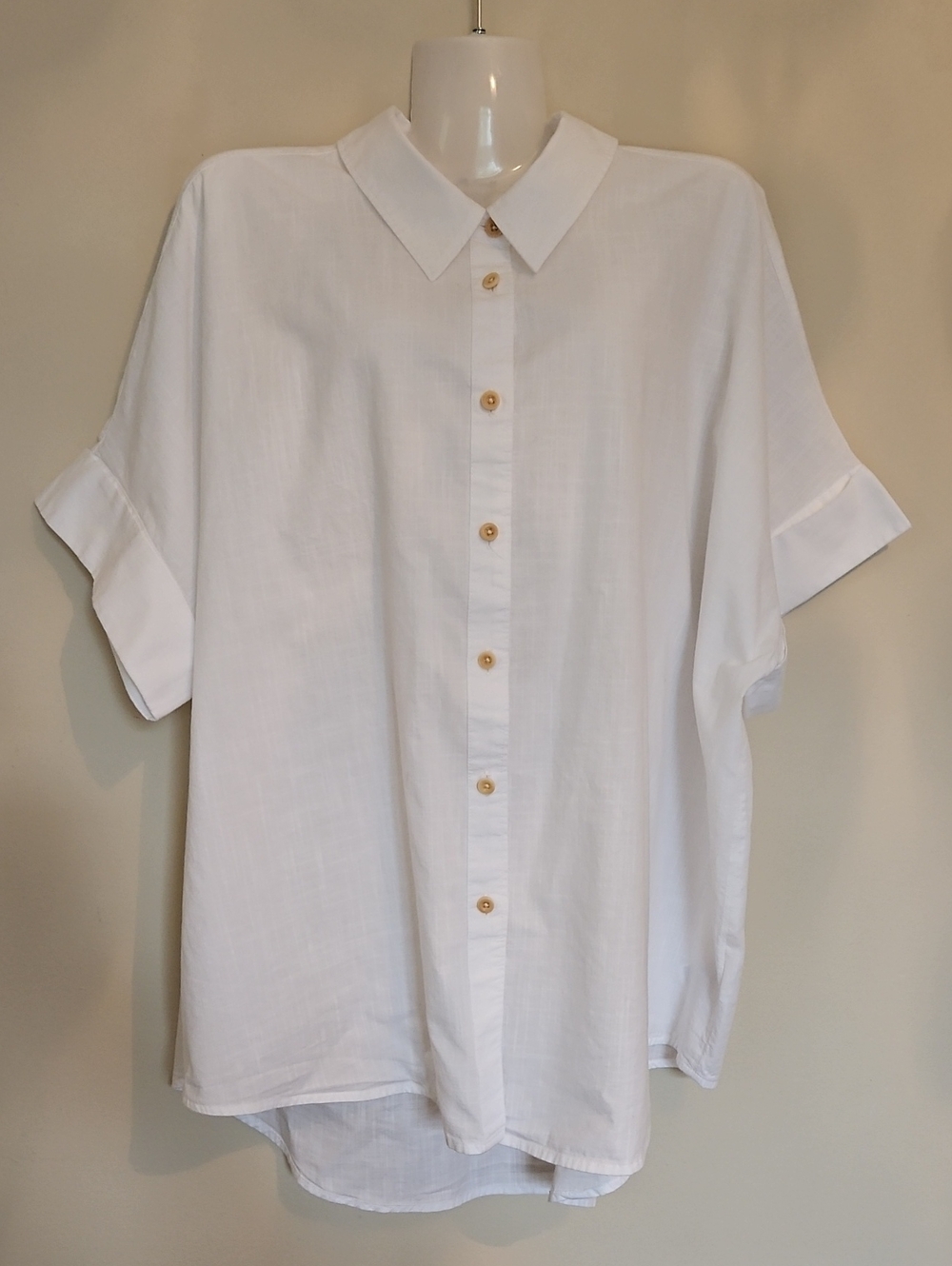 Madewell White Short-Sleeve Button-Down Shirt